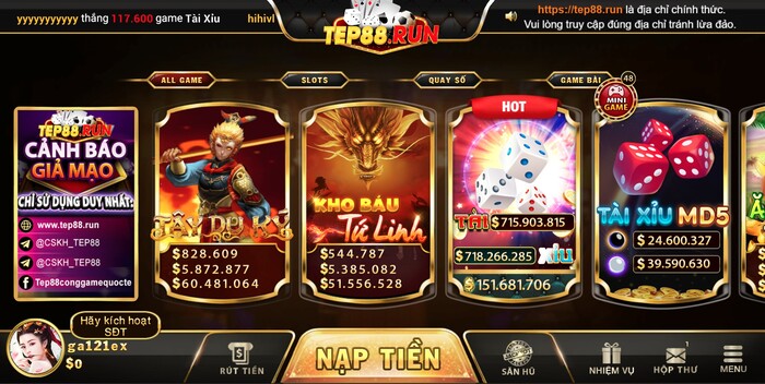 Tep88 nhiều game hay, bảo mật an toàn